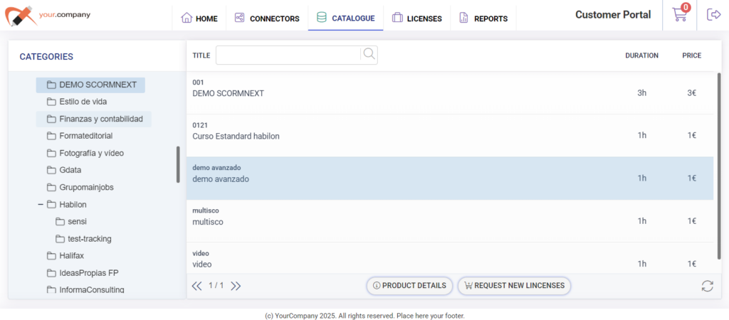Customer-Portal-Catalogue