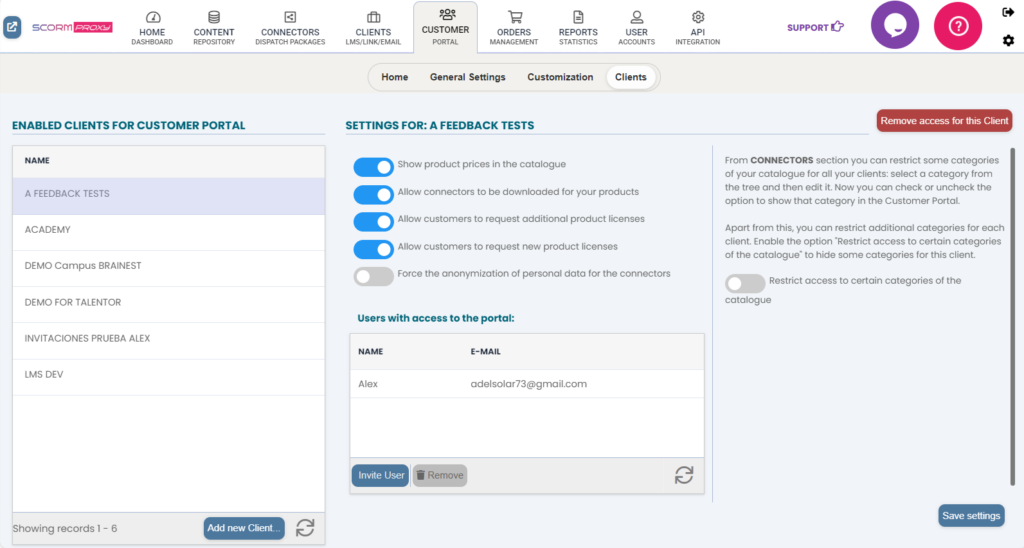 Customer-Portal-Client-Configuration