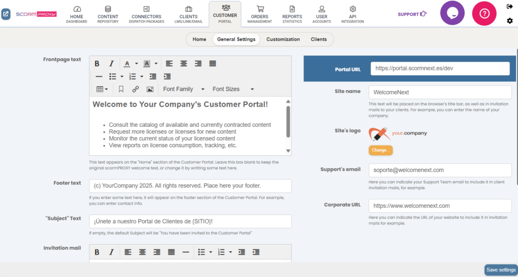 Customer-Portal-Configuration