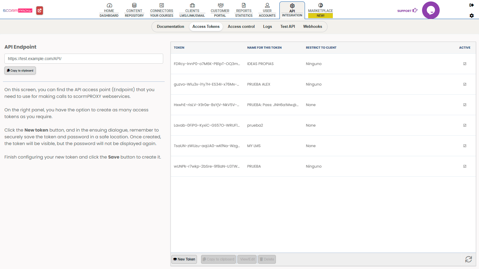 SCORM API interface